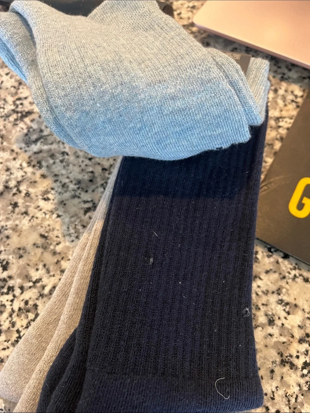 VRST Men's 3-Pack Athletic Crew Socks - Grey & Navy